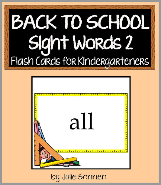 Back to School Sight Words 2 - Flash Cards for Kindergarteners (Back to School Sight Words for New Readers)