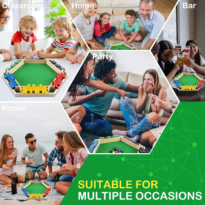 Shut The Box Game Wooden, 1-6 Players Dice Board Game for Adults and Kids, 10 Numbers Math Games - Educational and Entertaining, Classic Table Flip Blocks for Family Game Night
