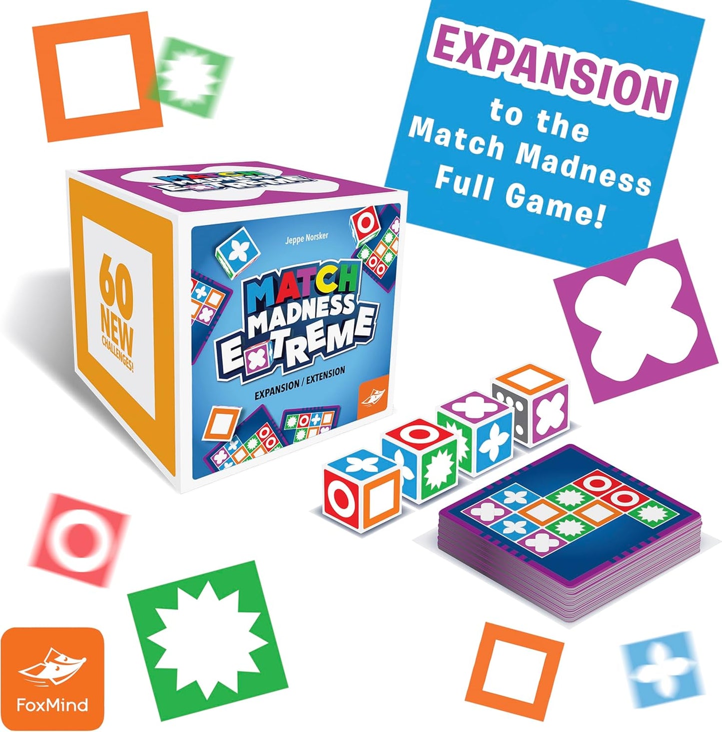 FoxMind Match Madness Board Game, Visual Recognition Matching Board Game, Family Puzzle Game to Develop Kids Problem Solving Skills