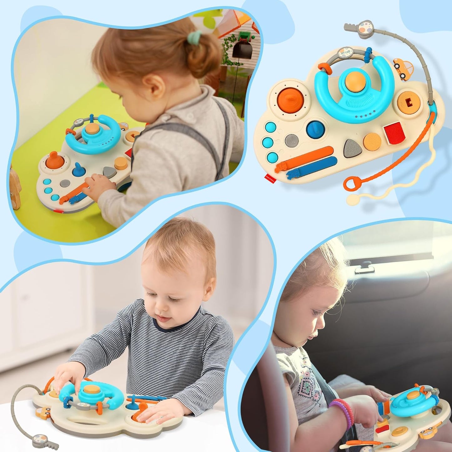 Caterbe Steering Wheel for Toddlers Toys, Baby Montessori Toy for Educational Gift