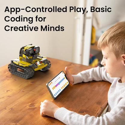 Sillbird Robot Building STEM Kit with Remote Control for Boys Ages 8-14, Technic Coding Gifts for Kids Birthday, Buildable 5in1 Robotics Toy with 596 Pieces