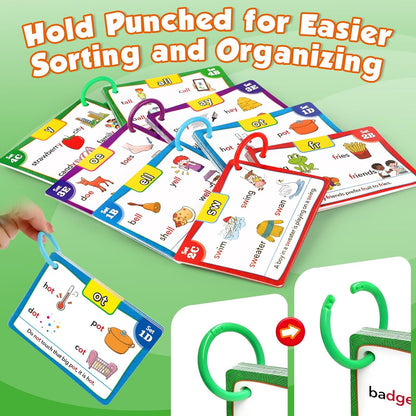 Torlam Phonics Flash Cards Learn to Read Spelling Reading Sight Words Phonics Games, Digraphs CVC Blends Long Vowel Sounds Kids Dolch Fry Site Words for Pre-k Kindergarten 1st 2nd 3rd Homeschool