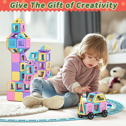 Toddler Girl Toys, Magnetic Tiles 44pcs, Birthday Gifts Ideas for Girls Age 3-5, Magnetic Building Blocks, Magnet STEM Montessori Toddler Kids Christmas Toys Gifts for 3 4 5 6 7 Year Old Girls