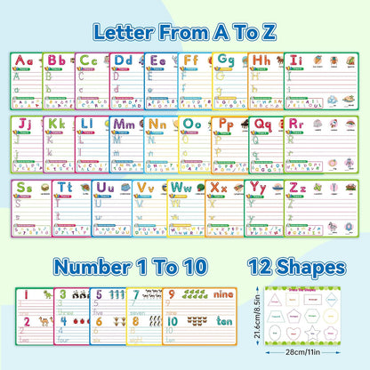 Alphabet Number Shapes Flash Cards,Handwriting Practice Writing Tracing Phonics Preschool Kindergarten Toddler Learning Activities Homeschool Classroom Autism Educational Toys ABC Letter