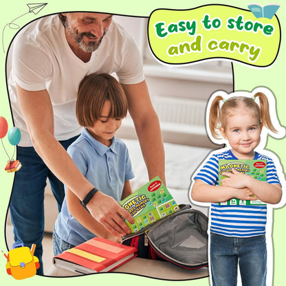 Torlam Magnetic CVC Word Match Game, Phonics Memory Games for Kids, Travel Party Camping Road Family Night Airplane Car Trip Activities for Preschool Kindergarten Kids Educational Homeschool Supplies