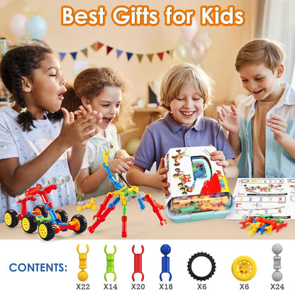 MOONTOY 11 in 1 STEM Kits Building Toys for Kids Ages 4-8 5-7, Stem Toys for 4 5 6 7 8 Year Old Boy Birthday Gift, Educational Construction Set for Boys 4-6 6-8 5-8, Creative Learning Engineering Game