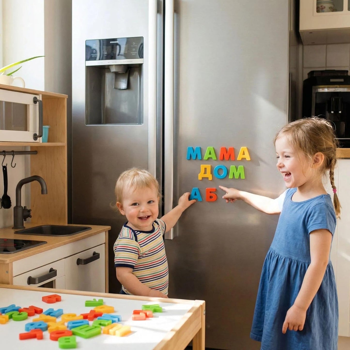 BOHS Russian Magnetic Alphabet Letters, Educational Learning Toy for Kids, Play on Fridge, Magnetic Board, 2 Count