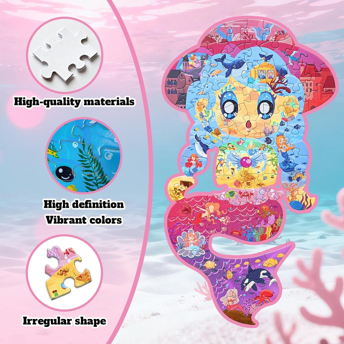 GIVEITALL Irregular Animal Puzzles for Kids Ages 4-6 6-8 8-10 10-12 Year Old,Panda Puzzle 180 Pieces Enlightening Floor Puzzle Game Creative Gifts for Boys Girls (Panda)