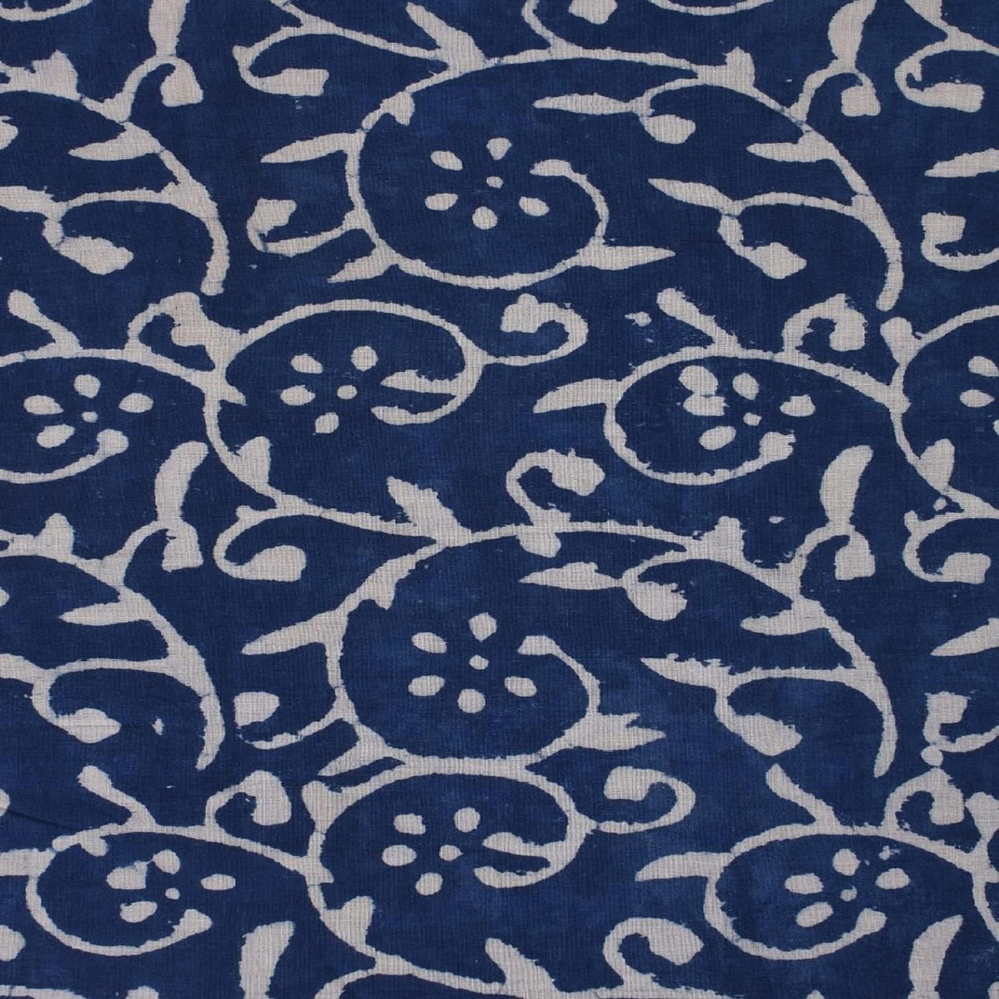 Trade Star Floral Print Fabric for Crafting 3 Yard Indigo Fabric 100% Cotton Fabric by the Yard Indian Hand Block Printed for Dressmaking Beautiful Textile for Women Width 44 Inches (Pattern 8)