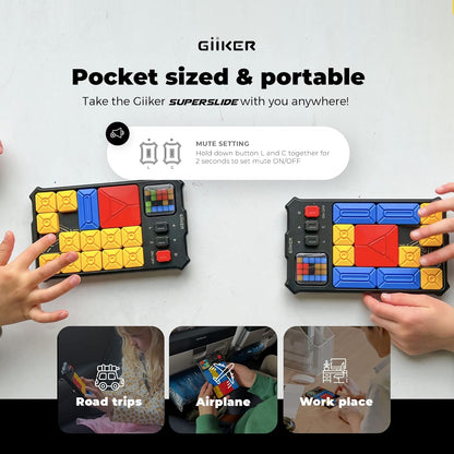 GiiKER Super Slide Puzzle Games, Original 500+ Challenges Brain Teaser Puzzle, Toys for Kids Teens, Travel Games Birthday Stocking Stuffers for Boys Girls, Activities for Road Trips