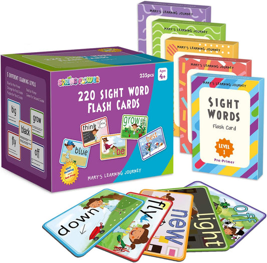 SpringFlower 712 Sight Words Flash Card,600 Dolch & Fry High Frequency Sight Word,112 Phonic Flash Cards for Kindergarten Homeschool Supplies Games for Kids Pre-K, Kindergarten, 1st, 2nd, 3rd Grade