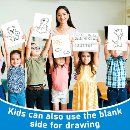 48pcs Double Sided Cardboard Lined Dry Erase Whiteboard Ruled Writing Paper Cardboard Handwriting Practice for Student Teacher Learning Tool Mini Portable Drawing Learning 12" x 9"