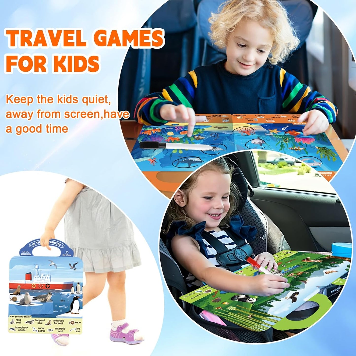 Search and Find Books for Kids 3-5, Reusable Preschool Learning Activities, Perfect Road Trip Essentials, Educational Toys, 28 PCS Busy Books for 3 4 5 6 Year Old Boys Girl Christmas Birthday Gifts