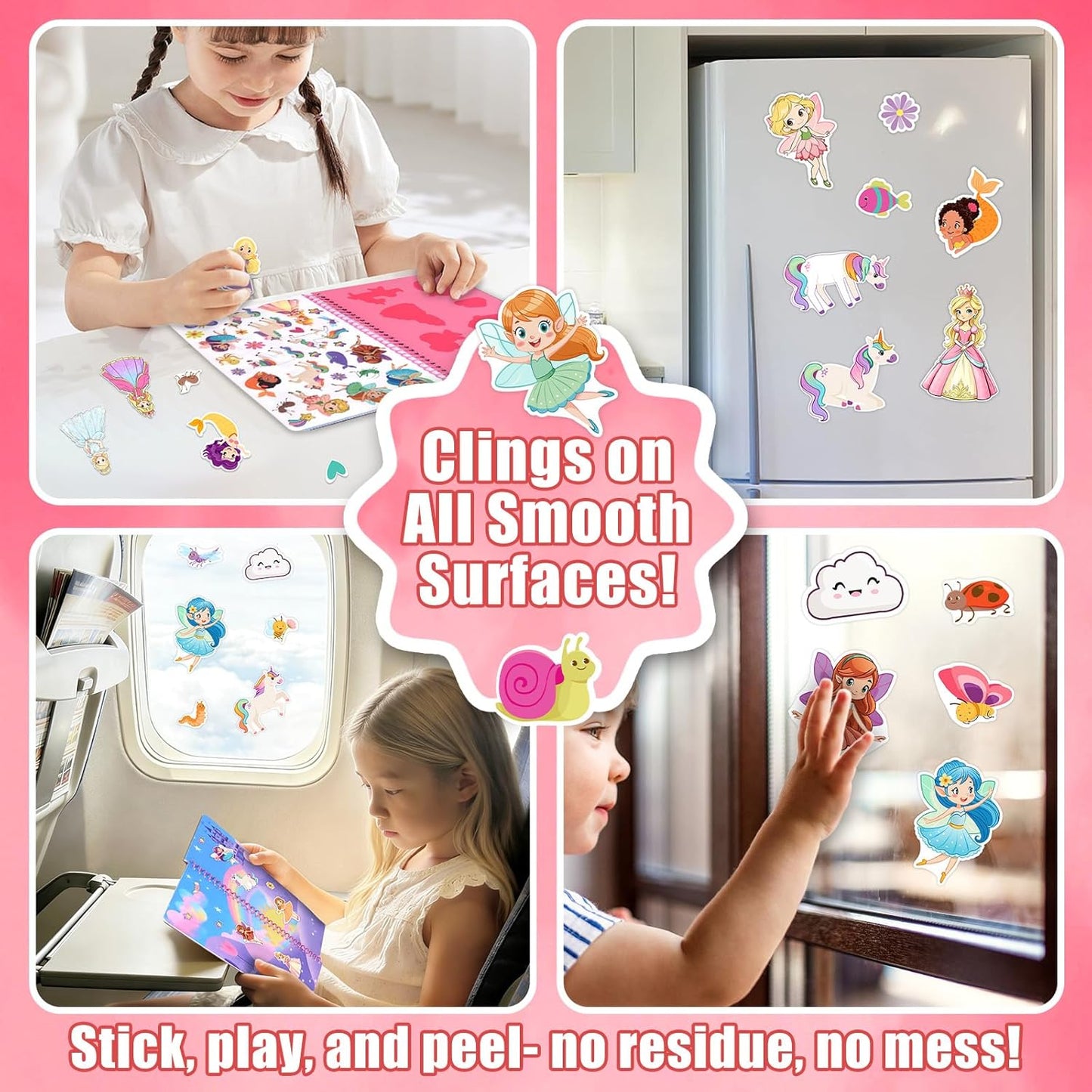 Jelly Sticker Book for Kids 2-4, Waterproof Reusable Sticker Book for Toddlers, Easy to Clean Road Trip Activities, Easter Basket Stuffers & Easter Gifts for Toddlers (Farm)