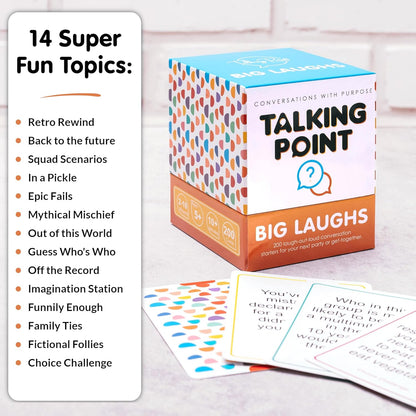 Fun Conversation Card Game for Adults and Families - 200 Hilarious Questions to Answer Together - Funny Group Game for Kids and Parties, Family Reunions, and More - Put Down Your Phones and Have Fun