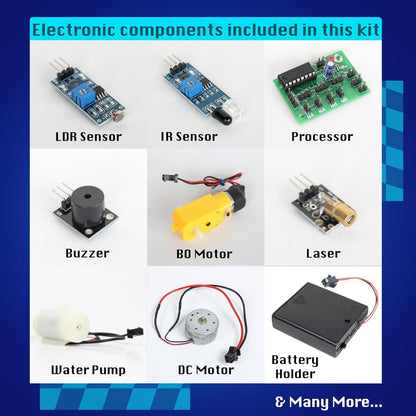 Butterfly EduFields 10-in-1 STEM Robotics Kit for Kids Ages 8-14 | Electronics & Engineering Science Kit with Circuit Board Projects | Educational Robot Building Kit