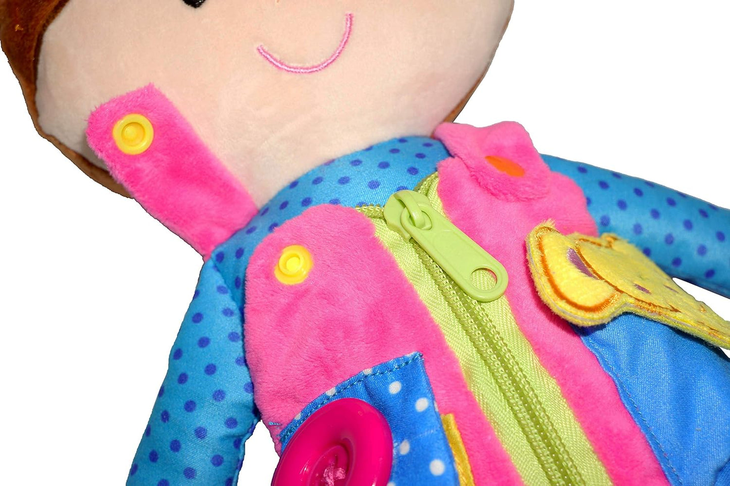 June Garden 16" Dressy Friends Bunnie - Educational Stuffed Plush Doll for Kids and Toddlers 2 Years and Up - Montessori Soft Toy Doll