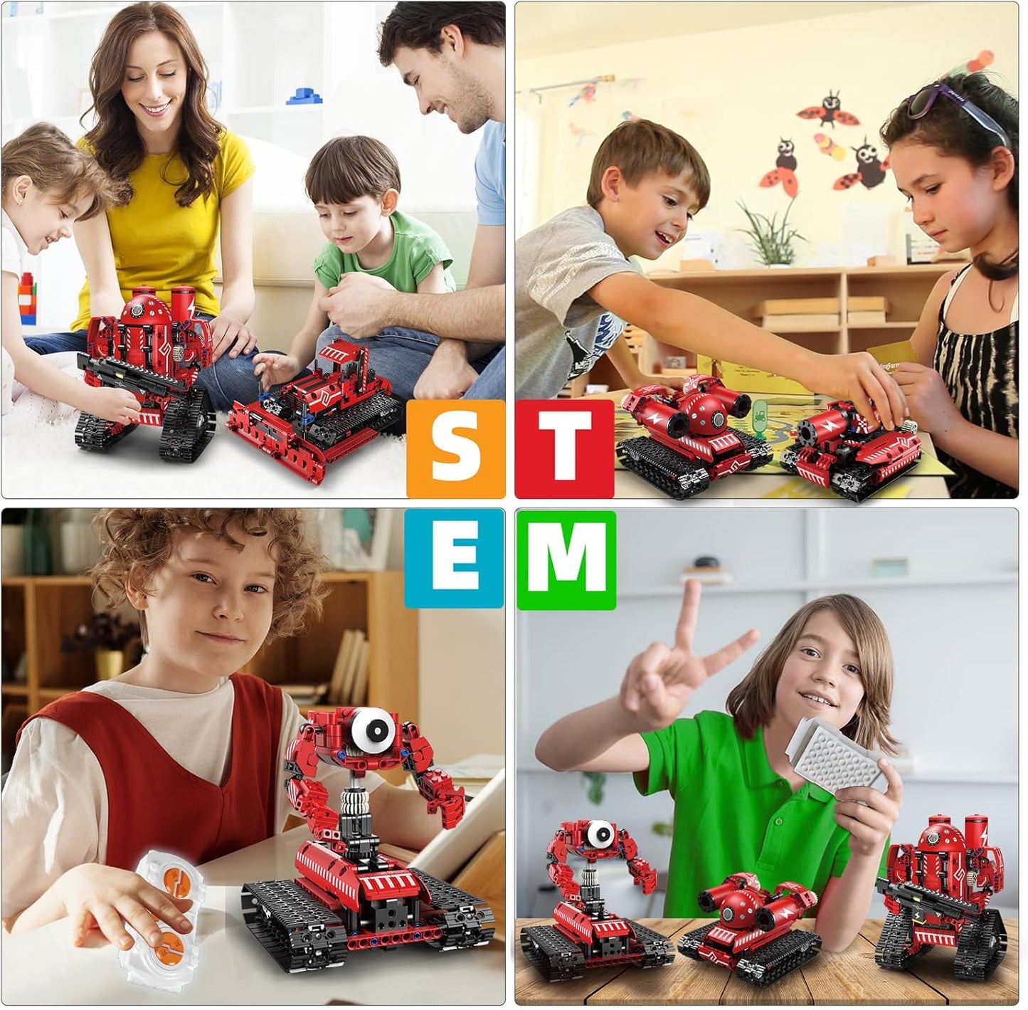 STEM Robot for Kids Ages 8-14, 5-in-1 Remote Control and APP Programmable Robot Toys - 720 Pcs DIY Building Science Educational Kit, Building Block Birthday Present for Teen Boys Girls