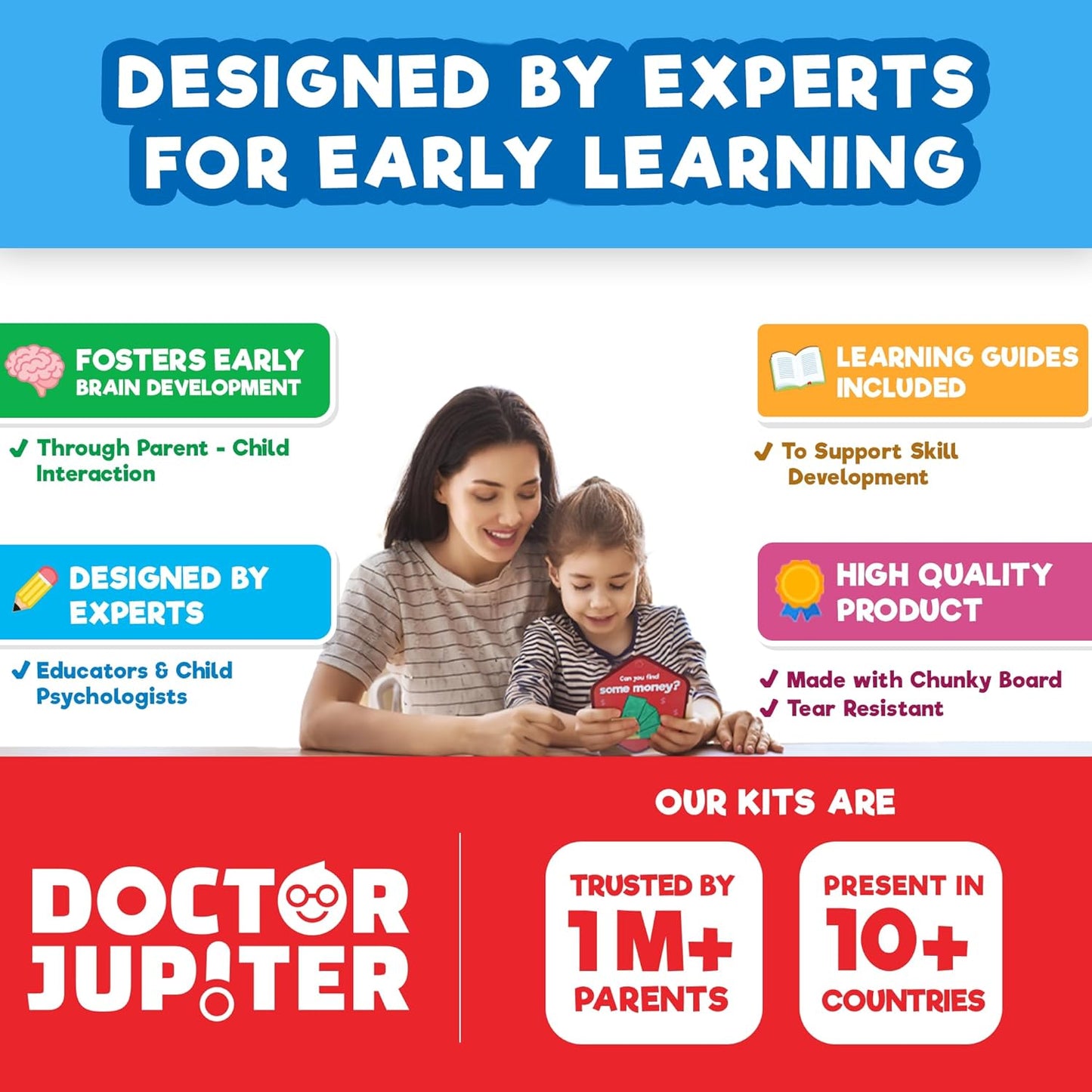 Doctor Jupiter My First Montessori Busy Book for Toddlers 1+ Year Olds | Preschool Learning Activities - Educational Travel Toys | Birthday Gift for Girls Ages 1,2,3