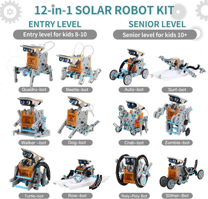 Lucky Doug Solar Power Robot Building Kits Toys for Boys Girls Ages 8-13, STEM Kit Gifts for Kids 8 9 10 11 12 13 Years, DIY Educational Science Building Robotic Set Gifts for Teenagers