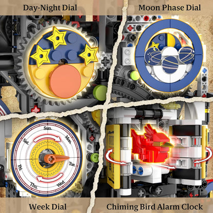 Mould King Cyberpunk Grand Clock Building Set 10160, 3675+ PCS Motorized DIY Clock Model with Mechanical Gears, APP Control & Real-Time Display, Advanced Engineering Toy for Adults & Teens 14+