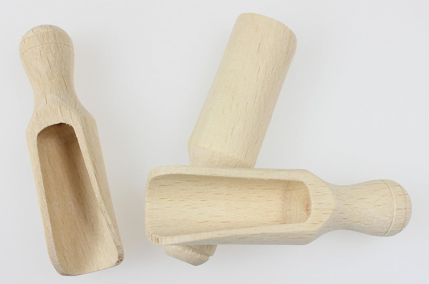 efo Versatile Wooden Scoops Set 4pcs - Multipurpose Wooden Spoons - Wood Salt and Spice Scoops – Rustic Bath Salt Scoop - Wooden Nuts Scoop - sizes: 2.4"; 3.3"; 3.9"; 6.7" / 6; 8.5; 10; 17cm