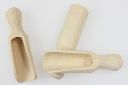 efo Versatile Wooden Scoops Set 4pcs - Multipurpose Wooden Spoons - Wood Salt and Spice Scoops – Rustic Bath Salt Scoop - Wooden Nuts Scoop - sizes: 2.4"; 3.3"; 3.9"; 6.7" / 6; 8.5; 10; 17cm