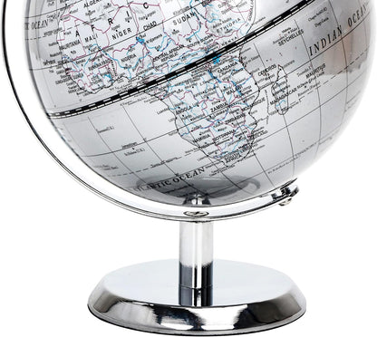Political Globe Dia 5.5-inch / 14cm- Educational/Geographic - Stainless Steel Arc and Base - School, Home, and Office