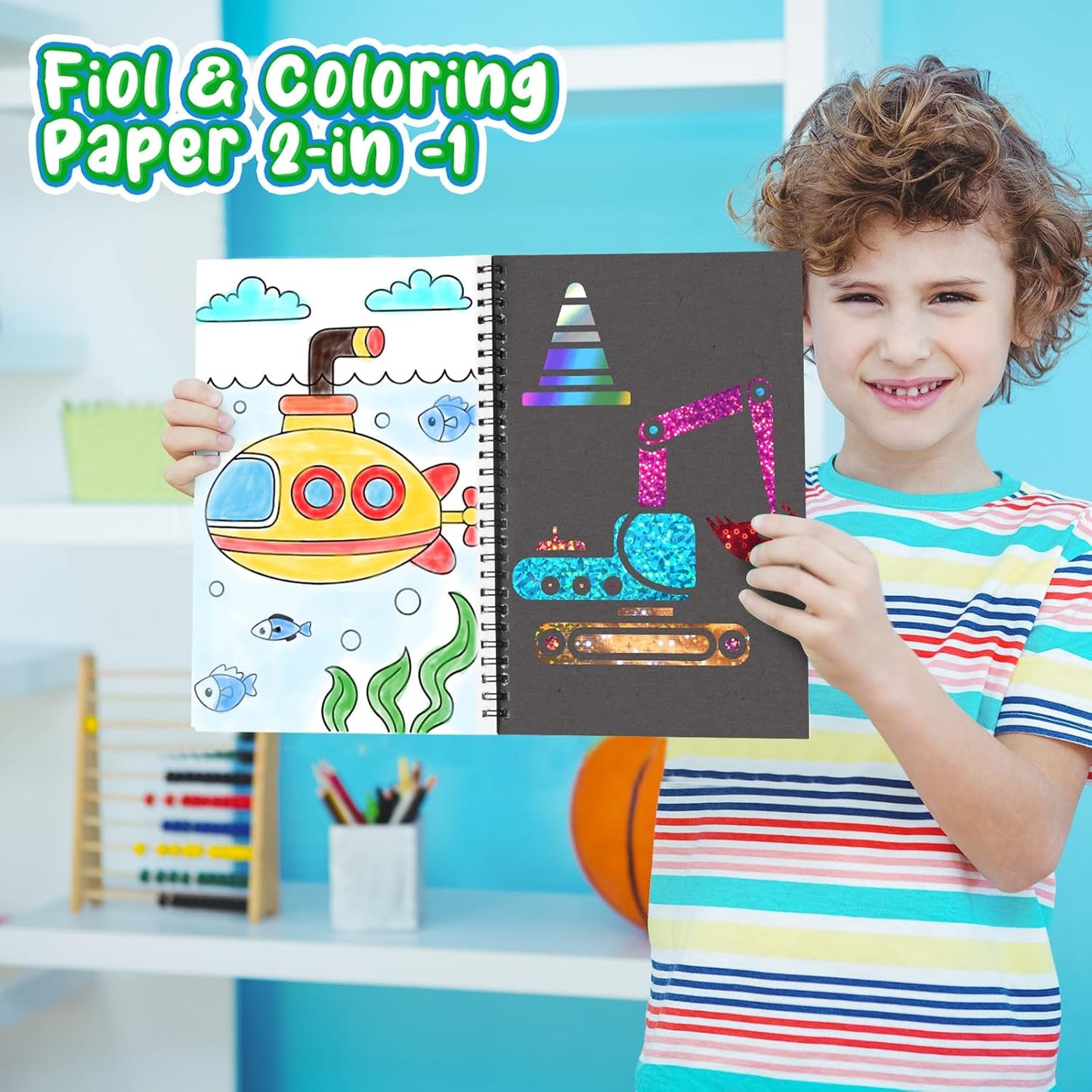 Foil Craft Bugs Butterfly DIY Art Fun Kits Set, No Mess Creative Foil Art Drawing Game for Kids, Birthday Gifts Crafts Supplies Travel Toys for Girls Boys Ages 4-9