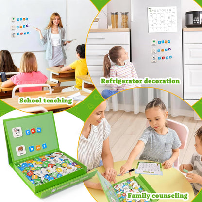 Phonics Word-Building Magnetic Letter Tiles, Alphabet Magnets for Toddlers, 147 Magnetic Phonics Tiles, Letter Recognition for Kindergarten, Phonemic Awareness, Preschool Learning Activities