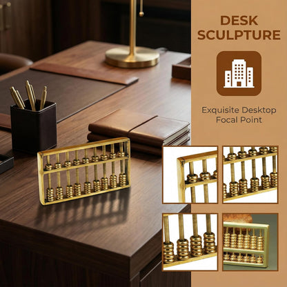 TOYANDONA Miniature Brass Abacus Feng Shui Abacus Mini Copper Ancient Figurine Chinese Math Calculating Tool