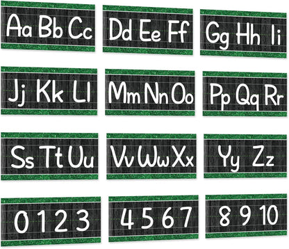 gisgfim 12 Pieces Alphabet Bulletin Board Strips Set Boho Rainbow Alphabet Line ABC Alphabet Banner & Number Border Posters for Preschool Kindergarten Classroom Playroom Bedroom (Boho)