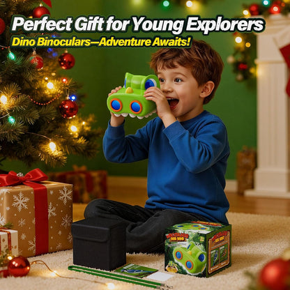 Dinosaur Toys for Boys Age 3-12 Kids Binoculars, Dinosaur Binoculars with Compass & Bird Watching Manual,3 4 5 6 7 8 9 10 11 12 Year Old Boys Toys, Outdoor Camping Exploration (Green)