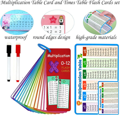 0-12 Multiplication Flash Cards, Multiplication Times Table Chart Flash Cards, Multiplicationtimes Table Chart,Fun Educational Math for 1st 2nd 3rd Grades