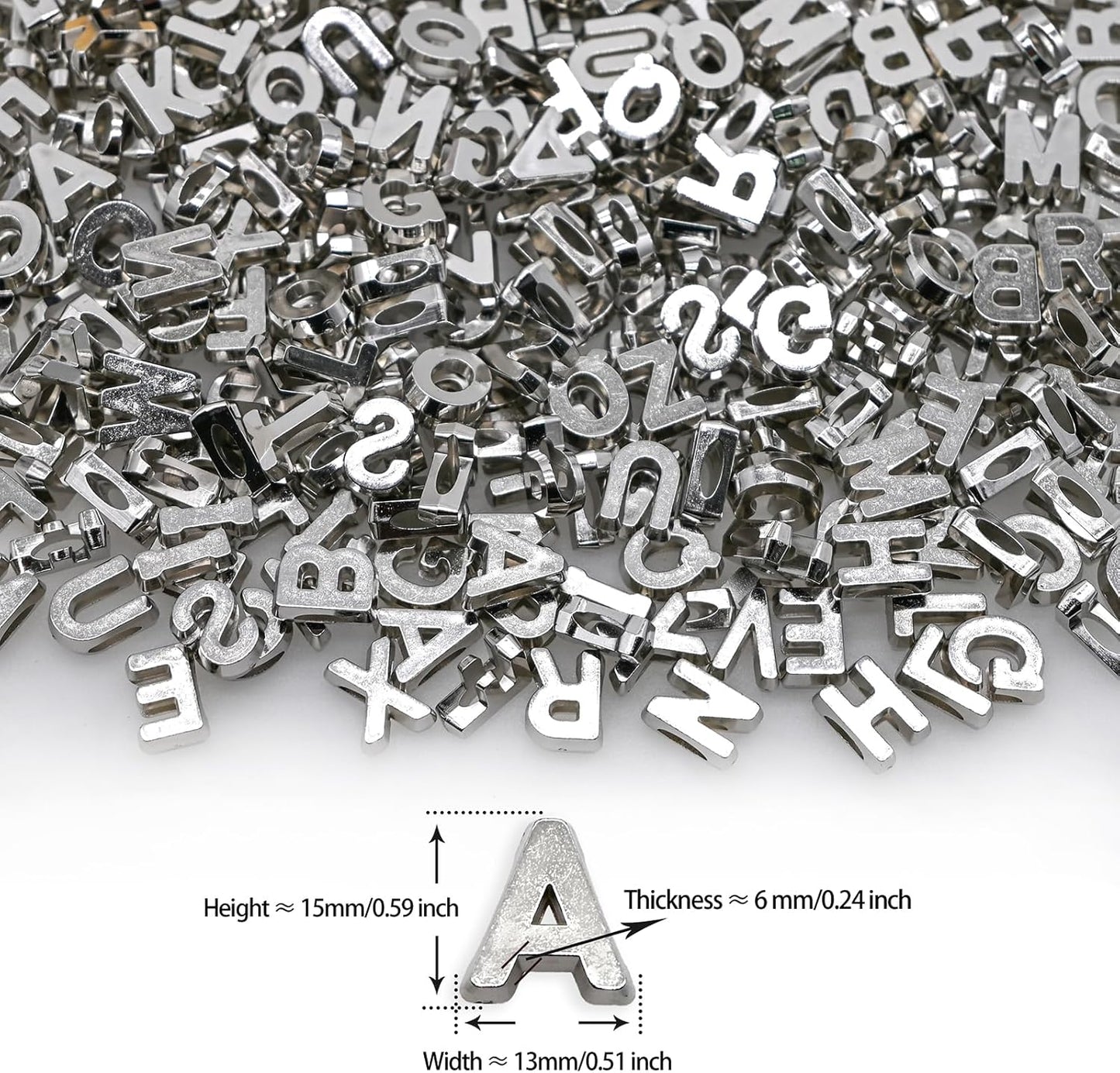 300+ Pieces 9x12mm Big Large Alphabet Letter Beads Charms A-Z Mixed Plastic Shape Loose Bead for Jewelry Making Bracelets Necklaces Key Chains (Classic Solid Colors)