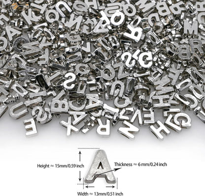 300+ Pieces 9x12mm Big Large Alphabet Letter Beads Charms A-Z Mixed Plastic Shape Loose Bead for Jewelry Making Bracelets Necklaces Key Chains (Classic Solid Colors)