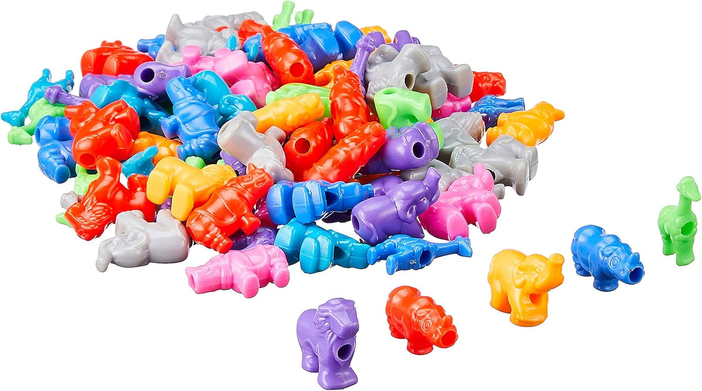 Darice Plastic Novelty Zoo Animal Shaped Beads, 1/4-Pound, Multi Color