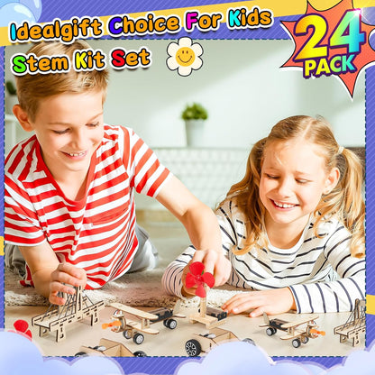 24 Pcs Party Favors for Kids Age 6-10, Treasure Box Toy Stem Kit Party Favors Science STEM Kits for Boys girls Age 6 7 8 9 10 12 Classroom Giveaways, Carnival Prizes, Birthday Treats, Party Supplies