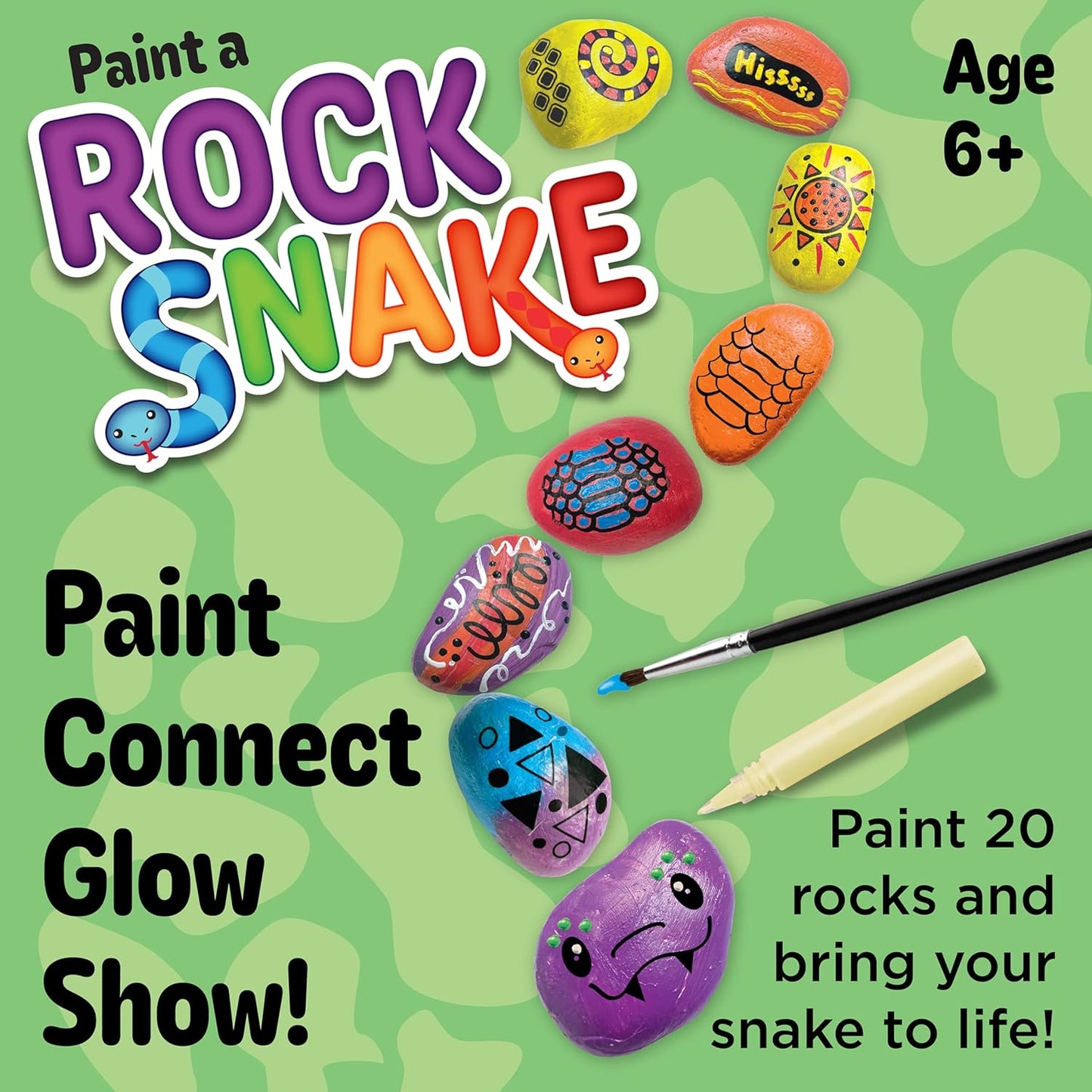 Creativity for Kids Rock Snake Bucket Kit Create 20 Smooth Stones into a Colorful Rock Snake Fun DIY Craft & Outdoor Art Activity for Kids (Ages 6+)