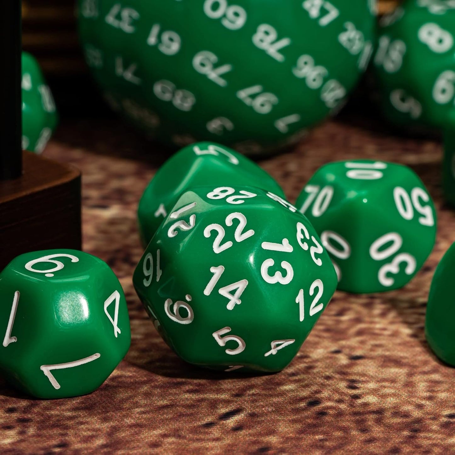 15 Pieces Complete Polyhedral DND Dice Set D3-D100 Spherical D&D Dice Set with Dragon Eye Dice Bag, D100 Dice for RPG Table Games(Black w/Purple Numbers)