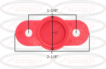 Fastronix 3/16" (#10-32) Stainless Steel Single Stud Power and Ground Junction Block Red and Black