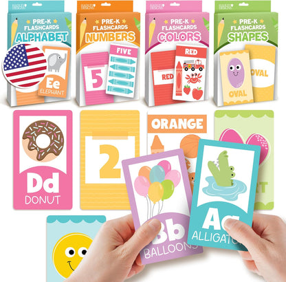 Hadley Designs Alphabet Flash Cards for Toddlers 1-3 - Preschool Learning Activities, Number Color Shapes & ABC Flash Cards for Toddlers 1-3, Daycare Essentials, Homeschool Supplies, Kids Easter Gifts