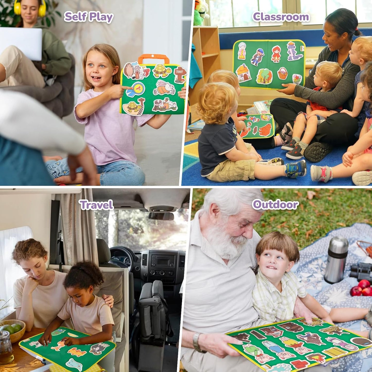 CHEFAN 12 Pack Felt Board Bible Stories Pieces,Flannel Board Stories for Preschool Activities Included a Felt Bag