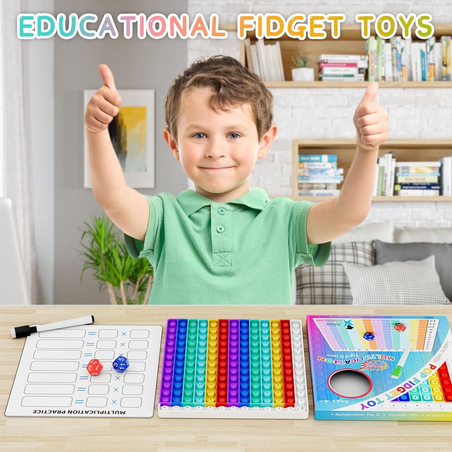 COOVA Math Games for Kids - Math Flash Cards - Interactive Practice Kit Pop It Practice with Addition, Subtraction, Multiplication & Division - Ideal for Learning and Skill Building.