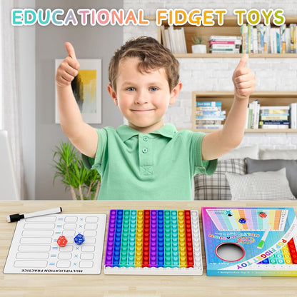 COOVA Math Games for Kids - Math Flash Cards - Interactive Practice Kit Pop It Practice with Addition, Subtraction, Multiplication & Division - Ideal for Learning and Skill Building.