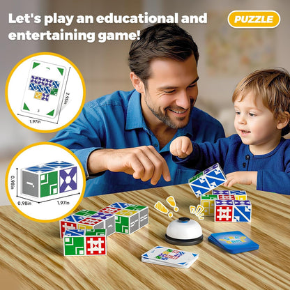 BBnote Family Matching Game for Kids & Adults, Block Puzzle Board Games for Boys & Girls Ages 6-8 8-12, 2+ Player Card Puzzles for Children 6+ Year Olds