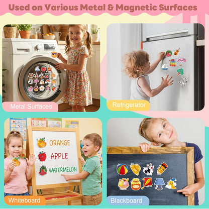 Thboxes 26 A-Z Objects Fridge Magnets for Toddlers,Large Size Colorful Refrigerator Magnets Magnetic Toys Cute Kids Learning Toys Preschool Educational Gifts for Kids Toddlers 3-5