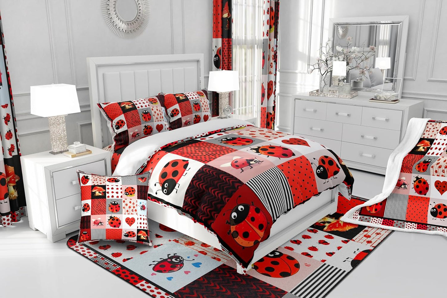 Drum Kit Duvet Cover,Kids Musical Instruments Bedding Set,Rock Music Comforter Cover for Boys Girls Room Decor,Neon Lighting Lightweight Bedspread Cover Twin Size with 1 Pillow Case(No Comforter)