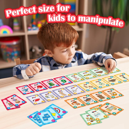 Broytain CVC Phonics Games for Toddlers,CVC Word Toy for Kids,Reading Card Game for Ages 4 5 6,Phonics Flash Cards to Learn Words,Educational Flashcards for Preschool Kindergarten, and Homeschool