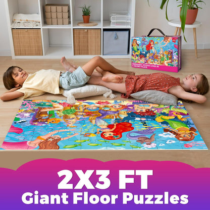 QUOKKA Giant Floor Puzzles for Kids Ages 3-5 - 2x3 Feet 48 Piece Large Puzzles for Kids Ages 4-8 - Educational Toys for Boys and Girls - Toy Gift Activities Africa Version 2